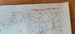 VINTAGE 1904 ORDNANCE SURVEY ROLLED MAP WESTHORPE 104CM X 73CM
