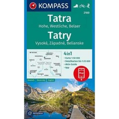 Slovakia Poland Tatra, Hohe, Westliche, Belaer Kompass map 2100 hiking cycling