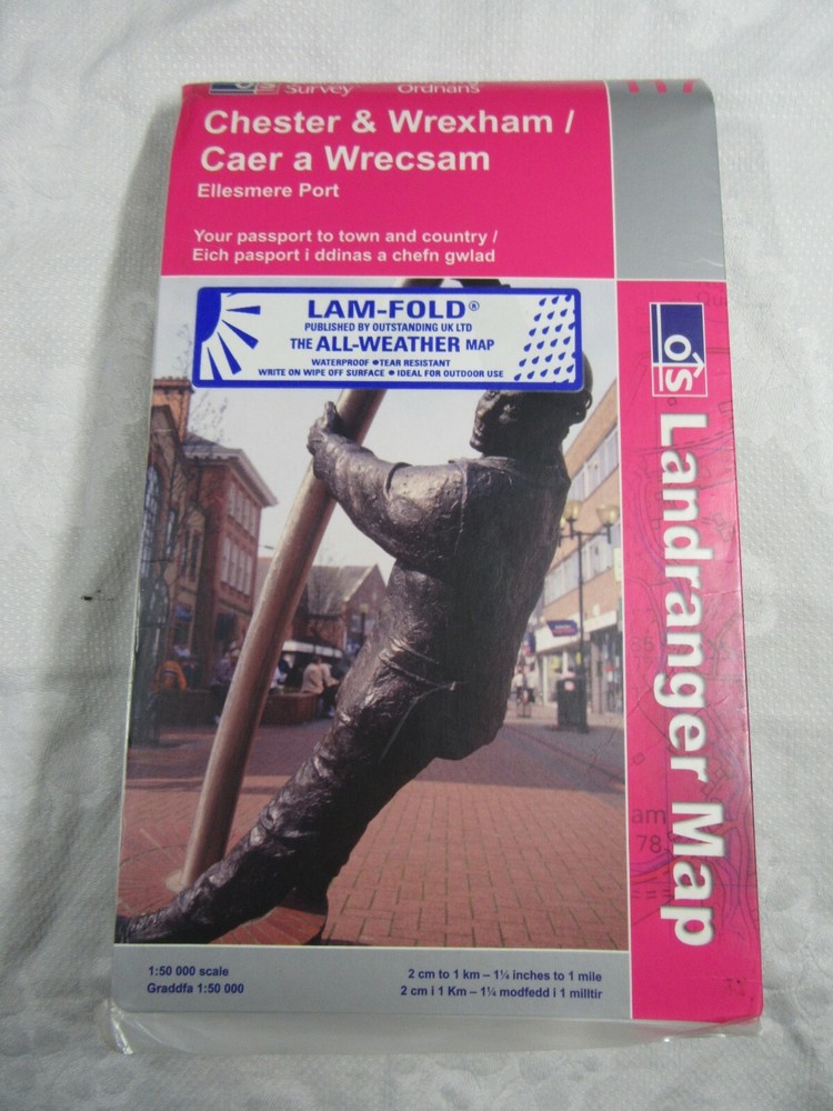 CHESTER & WREXHAM – Ordnance Survey OS Landranger Active All Weather Map 117
