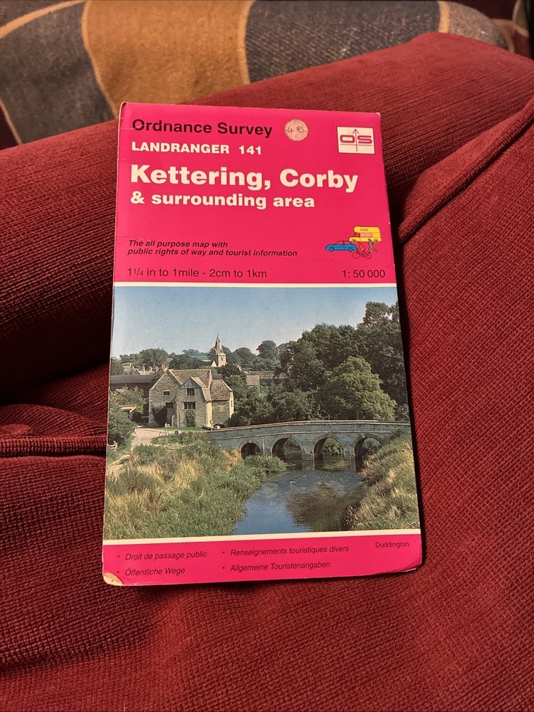 OS Landranger Map 141 Kettering Corby And Area 2cm to 1km 1¼inches to 1 mile