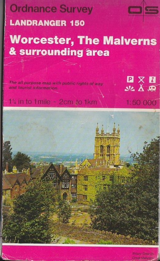 Ordnance Survey 1:50,000 Map Landranger Sheet 150 Worcester, The Malverns & area