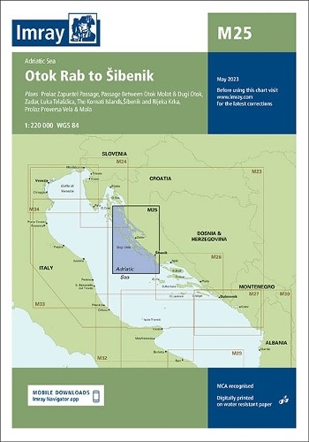 Imray M Series M25 Otok Rab to Sibenik (Map) C