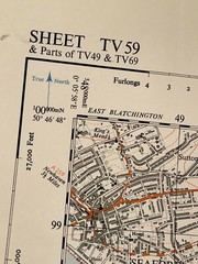 1959, 2 & Half inch/1 mile, ordnance survey map, Sheet TV 59, Eastbourne