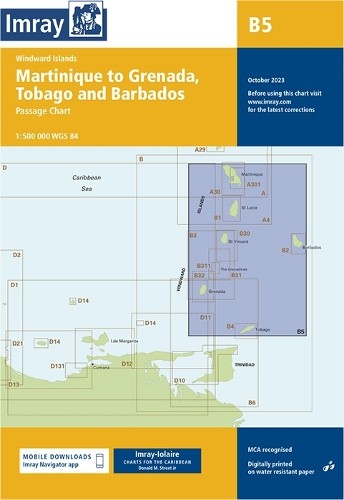 Imray Iolaire B5 Martinique to Tobago and Barbados Passage Chart (Map) B Charts