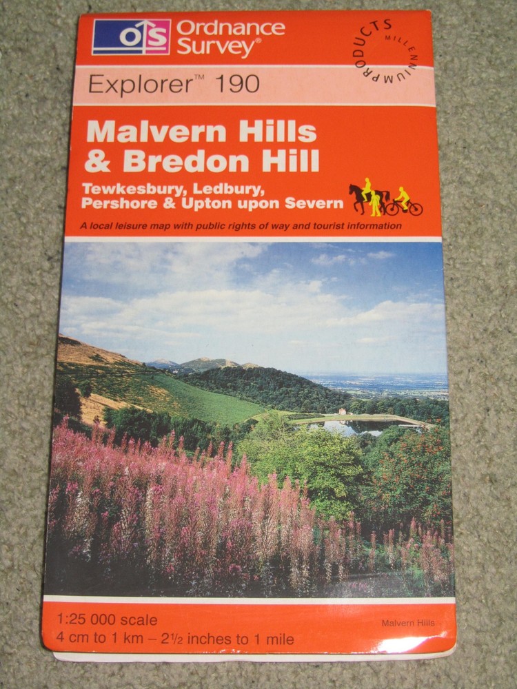 Ordnance Survey Explorer 1:25,000: Sheet 190 Malvern Hills & Bredon Hill – 1996