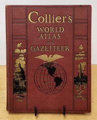 1937 Colliers World Atlas and Gazetteer Hardcover Pre World War II Maps Vintage