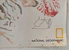 United States Regional Maps Poster National Geo Mag Close Up USA 1970s Classroom