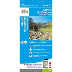 France 1:25K map 2349ET – Massif du Canigou – Massis del Canigo map
