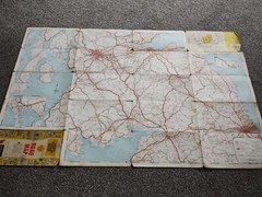 Vintage Shell Road Map Northern England And Southern Scotland Sheet 3
