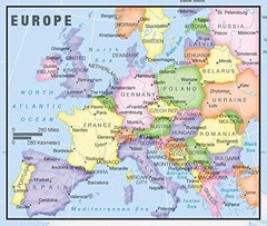 US and World Desk Map (13″ x 18″ Laminated) for 18″Wx13″H, full color