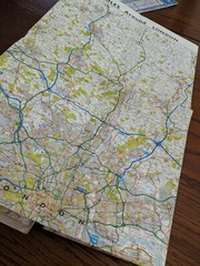 London A-Z Map lot x2 100 & 35 mile tourist Geography travel vacation research