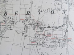 VINTAGE OS MAP OF THE WALBERTON AREA SUSSEX 1951 SIX INCHES – ONE MILE