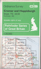 Ordnance Survey 1:25,000 Pathfinder Map Sheet TG 23/33 Cromer & Happisburgh