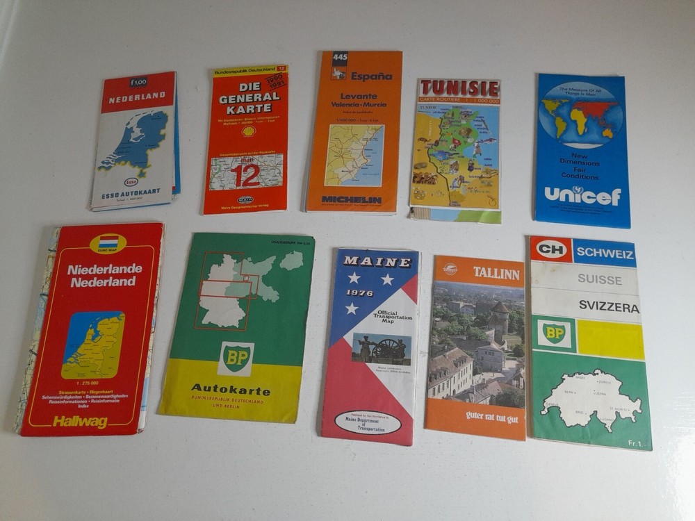 Esso Michelin Ordnance Survey Maps Worldwide USA Europe 10x Bundle Joblot BP