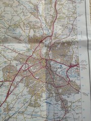 OS 128 Ordnance Survey Landranger Map Derby & Burton on Trent area – 1991 VGC