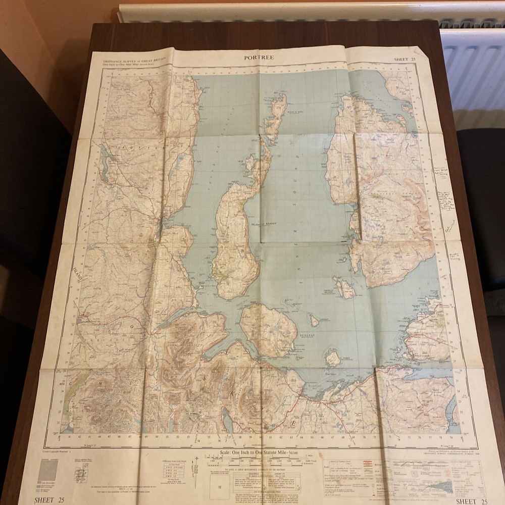 Portree Map – Ordnance Survey Sheet 25 – 1956