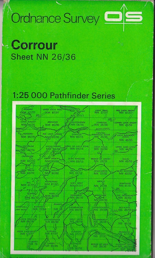 Ordnance Survey Map 1:25,000 Pathfinder Sheet NN 26/36 Corrour