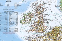 A1 A2 Europe Map Political Detail Poster European Map Wall Education Kids Travel