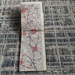 Dunlop, width of road map Wales and West Midlands, 5 miles to 1 inch, vintage