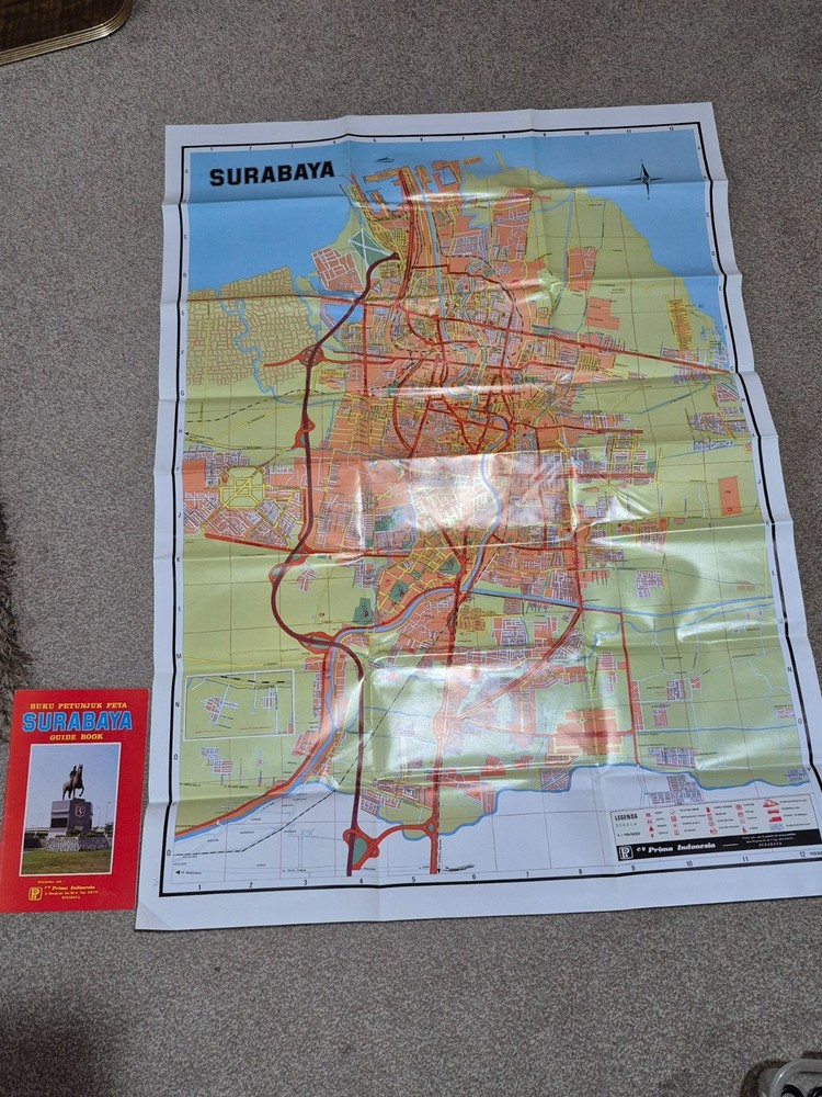 Vintage Surabaya Guide Book & Map 1986