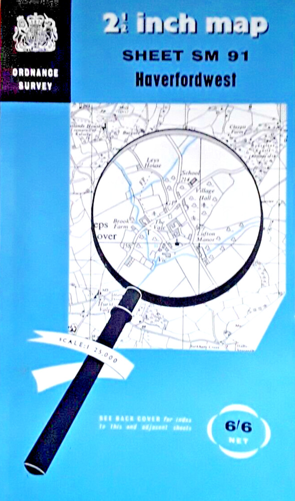 ORDNANCE SURVEY – ‘MAGNIFYING GLASS ‘ cover – 1st series maps HAVERFORDWEST