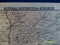 MINERAL DISTRICTS OF AYRSHIRE. Coloured Map. c1885. VG.