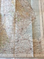 1946 Ordnance Survey Quarter Inch Cloth Map 6 North Midlands And Lincolnshire