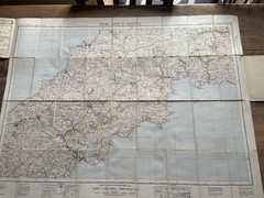1934 Vintage Truro and St Austell Linen Backed Folding Ordnance Survey Map