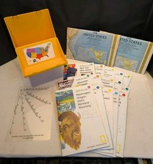 Vintage 1986 National Geographic Society Close-Up USA Travel Maps Gift Set w/Box