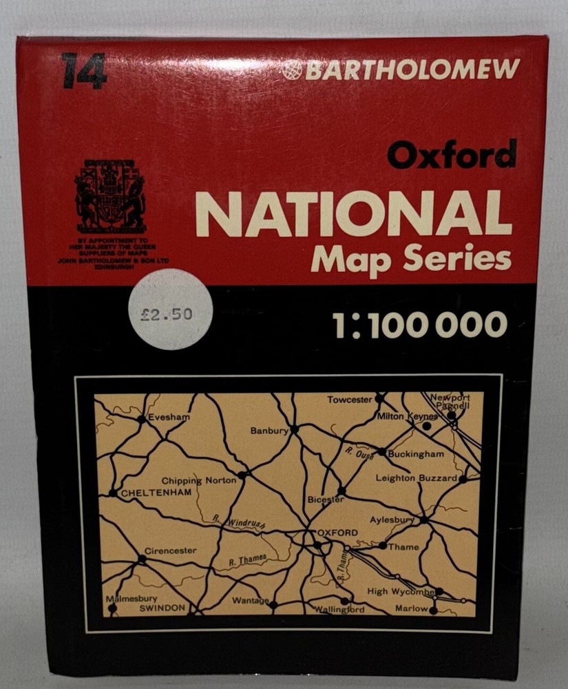 Bartholomew 1:100,000 National Map – Oxford, Sheet 14 – 1986