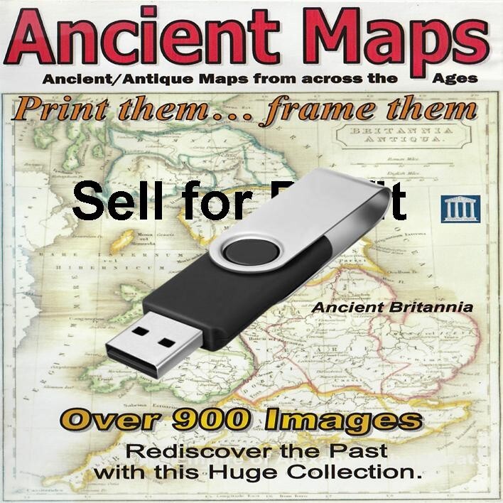 900 Antique Maps Ancient on USB Print for profit UK, Europe & Rest of World
