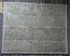GEOGRAPHERS IN 4 SHEET MAP GREATER LONDON PLAN COTTON BACKED 41 X 31.5inch