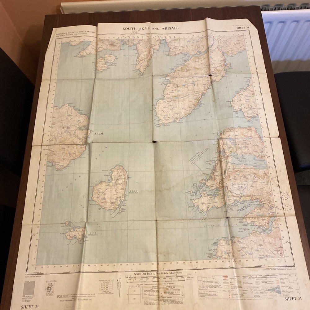 South Skye And Arisaig Map – Ordnance Survey Sheet 34 – 1957