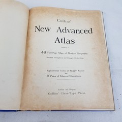 Collins New Advanced Atlas 48 Full Page Maps Antique Hardcover Book