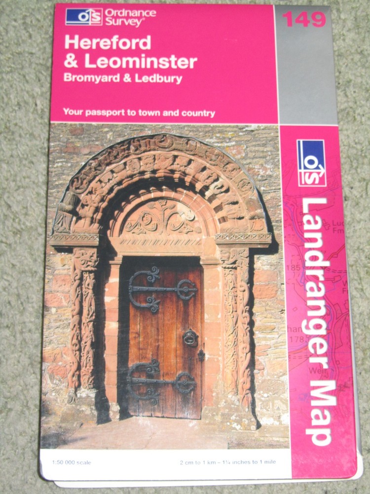 OS Ordnance Survey Landranger Map Sheet 149 Hereford & Leominster – 2011 edn