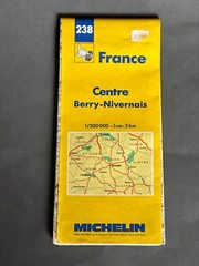 Michelin Map, No 238, of Centre Berry-Nivernais, France. 1988