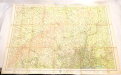 Bartholomew Half Inch Sheet Map on Linen No.15 Herts & Bucks 1946