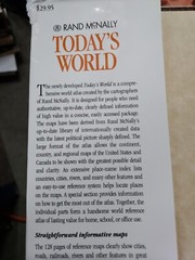 Today’s World Atlas from the Cartographers Rand McNally Maps (1992, HCDJ) T7D