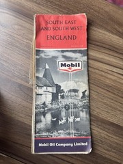 4 x Vintage Mobil Oil Fold Up Maps Midlands Scotland Ireland England Bundle