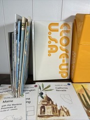 National Geographic Society Close-Up USA 1978 Vintage Box Maps Book LOT COMPLETE
