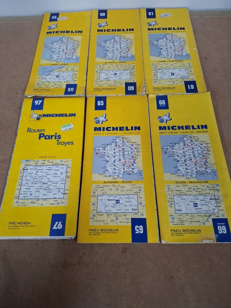 Vintage Michelin Road Maps France Joblot Lot 1