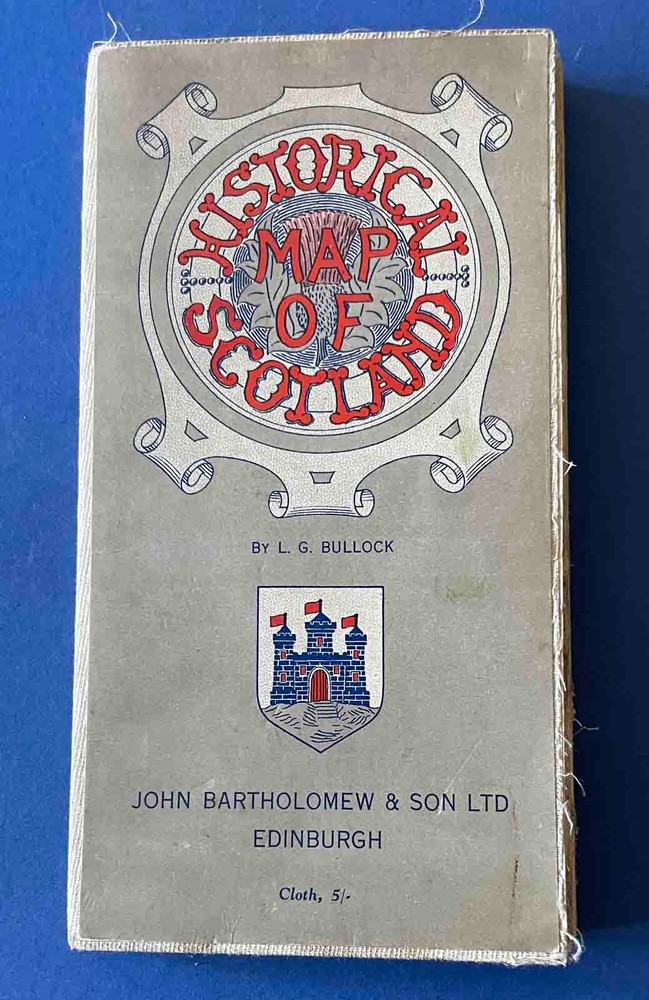 Bartholomew’s Historical Map of Scotland 1952 by L.G. Bullock Cloth