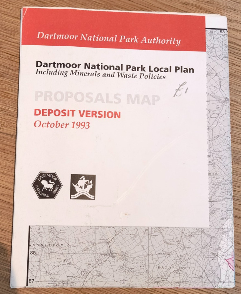 Dartmoor National Park Local Plan Proposals Map Deposit Version October 1993.