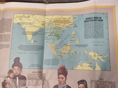 Vintage 70’s National Geographic The Peoples Of Mainland Southeast Asia 37″X32″