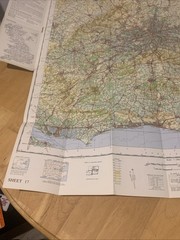 Ordnance Survey Quarter Inch Map South East England Sheet 17 1970 Vintage OS Map