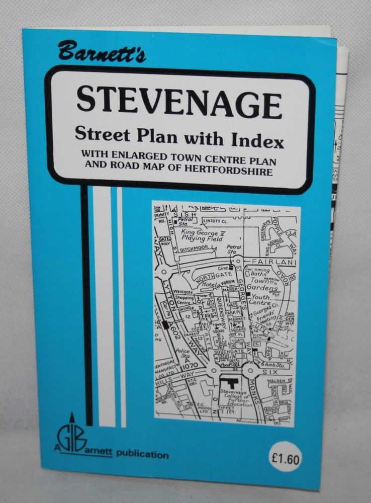 G.I. Barnett’s Street Plan with Index – Stevenage – c1990