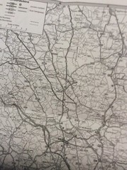 Hertford and Ware Fold out street map with herts road map Black/white 
