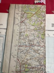 Large , OS Ordnance Survey Vintage WARTIME Map From 1945 Of SW LONDON , RAF MOD