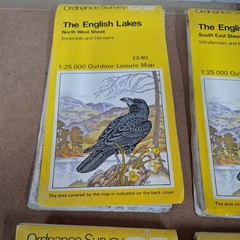Vintage English Lakes Ordnance Survey Maps.Set of 4