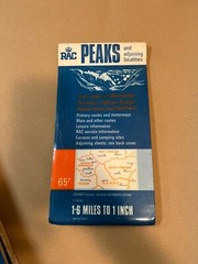 Retro 1970s RAC Map Peaks Manchester Stockport Oldham Buxton Sheffield